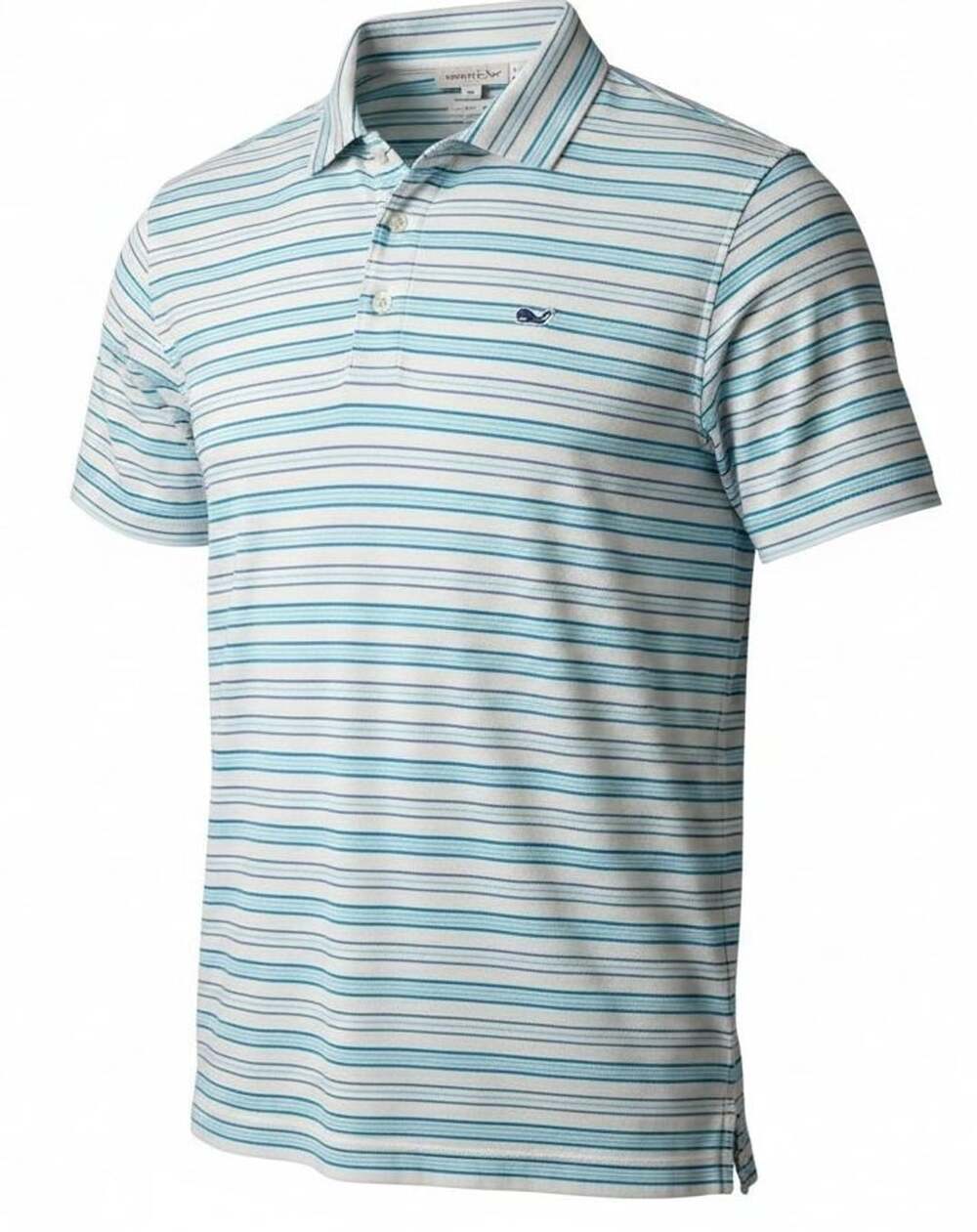 Vineyard Vines Performance Stripe Polo Shirt Blue White Men's Size L